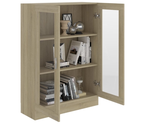 vidaXL vitrīna, ozolkoka krāsā, 82,5x30,5x115 cm, inženierijas koks