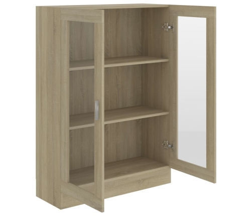 vidaXL vitrīna, ozolkoka krāsā, 82,5x30,5x115 cm, inženierijas koks