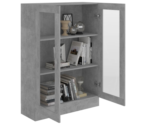 vidaXL vitrīna, betona pelēka, 82,5x30,5x115 cm, inženierijas koks