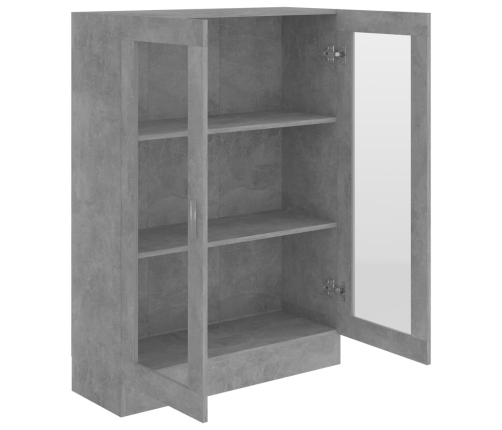 vidaXL vitrīna, betona pelēka, 82,5x30,5x115 cm, inženierijas koks