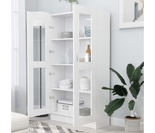 vidaXL vitrīna, balta, 82,5x30,5x150 cm, inženierijas koks