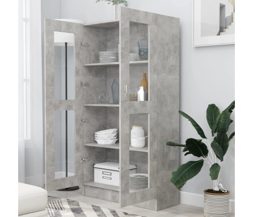 vidaXL vitrīna, betona pelēka, 82,5x30,5x150 cm, inženierijas koks