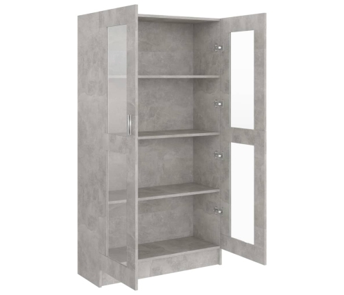 vidaXL vitrīna, betona pelēka, 82,5x30,5x150 cm, inženierijas koks