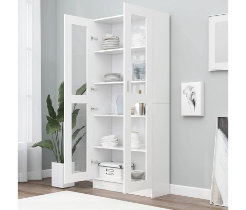 vidaXL vitrīna, balta, 82,5x30,5x185,5 cm, inženierijas koks