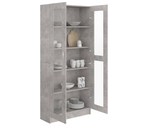 vidaXL vitrīna, betona pelēka, 82,5x30,5x185,5 cm, inženierijas koks