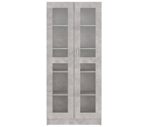 vidaXL vitrīna, betona pelēka, 82,5x30,5x185,5 cm, inženierijas koks