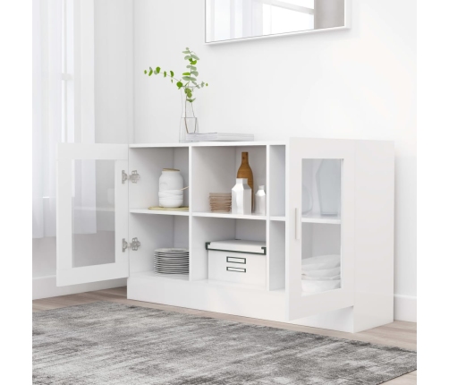 vidaXL vitrīna, balta, 120x30,5x70 cm, skaidu plāksne