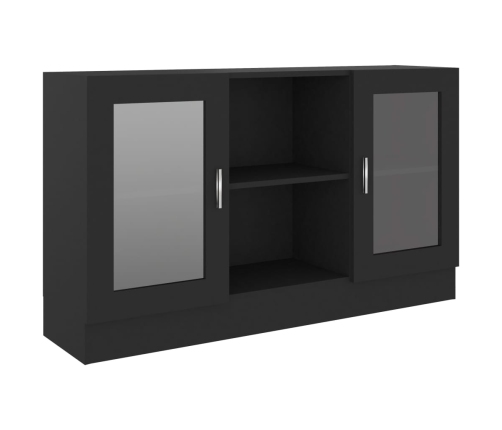 vidaXL vitrīna, melna, 120x30,5x70 cm, inženierijas koks