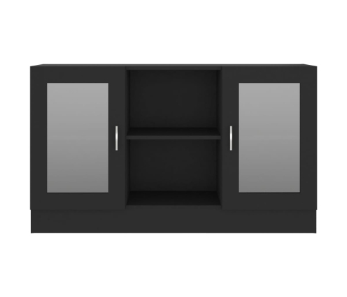 vidaXL vitrīna, melna, 120x30,5x70 cm, inženierijas koks