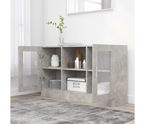 vidaXL vitrīna, betona pelēka, 120x30,5x70 cm, inženierijas koks