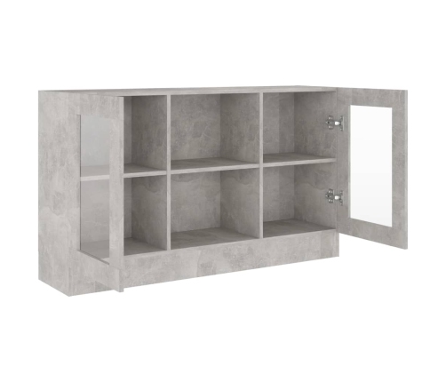 vidaXL vitrīna, betona pelēka, 120x30,5x70 cm, inženierijas koks
