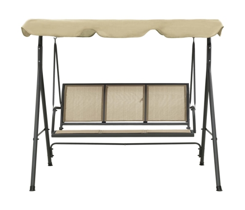 vidaXL dārza šūpuļdīvāns ar jumtiņu, antracītpelēkā un smilšu krāsā