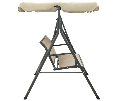 vidaXL dārza šūpuļdīvāns ar jumtiņu, antracītpelēkā un smilšu krāsā