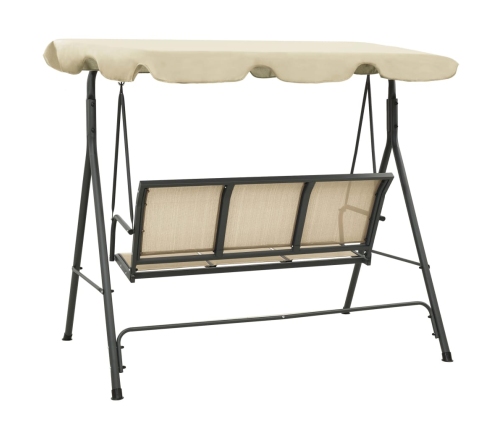 vidaXL dārza šūpuļdīvāns ar jumtiņu, antracītpelēkā un smilšu krāsā