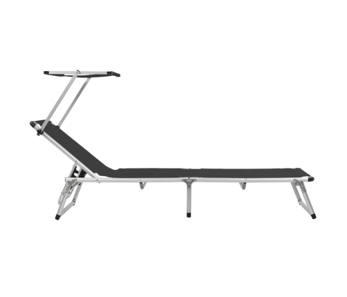 vidaXL sauļošanās zviļņi ar jumtiņu, 2 gab., alumīnijs, tekstilēns