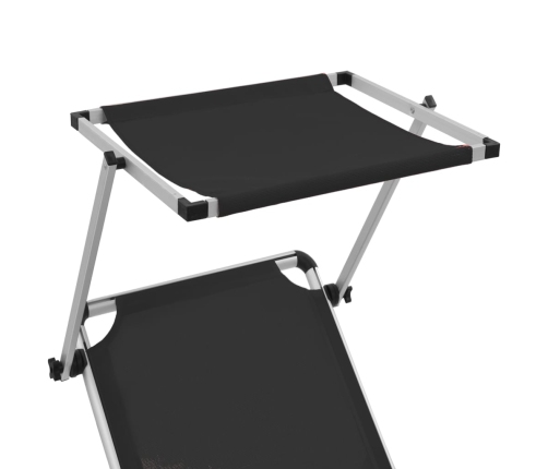 vidaXL sauļošanās zviļņi ar jumtiņu, 2 gab., alumīnijs, tekstilēns