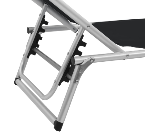 vidaXL sauļošanās zviļņi ar jumtiņu, 2 gab., alumīnijs, tekstilēns