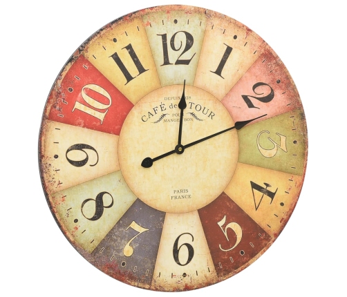 vidaXL vintāžas sienas pulkstenis, krāsains, 60 cm