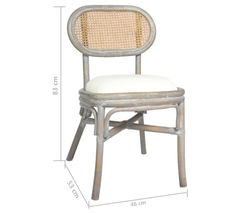 vidaXL virtuves krēsli, 2 gab., pelēks lins