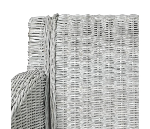 vidaXL virtuves krēsli ar spilveniem, 2 gb., pelēka dabīgā rotangpalma