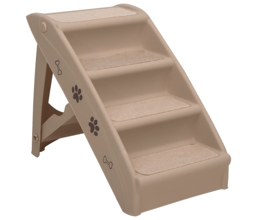 vidaXL saliekamas suņu kāpnes, 62x40x49,5 cm, brūnas