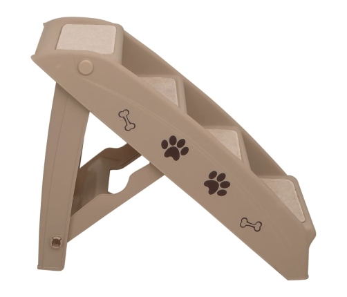 vidaXL saliekamas suņu kāpnes, 62x40x49,5 cm, brūnas