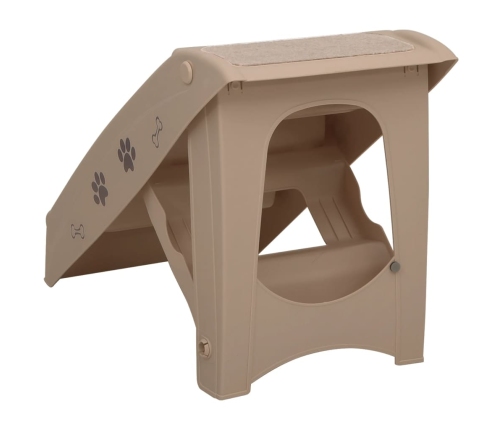 vidaXL saliekamas suņu kāpnes, 62x40x49,5 cm, brūnas