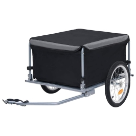 Velosipēda Piekabe, 65 Kg, Melna Ar Pelēku Vidaxl