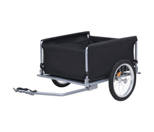 vidaXL velosipēda piekabe, 65 kg, melna ar pelēku