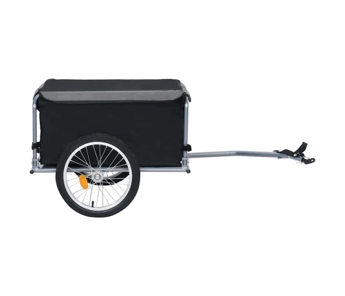 vidaXL velosipēda piekabe, 65 kg, melna ar pelēku