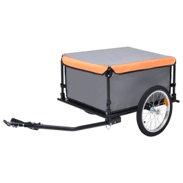 Velosipēda Piekabe, 65 Kg, Pelēka Ar Oranžu Vidaxl