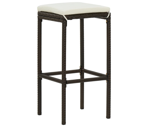 vidaXL bāra krēsli ar matračiem, 2 gab., brūna PE rotangpalma