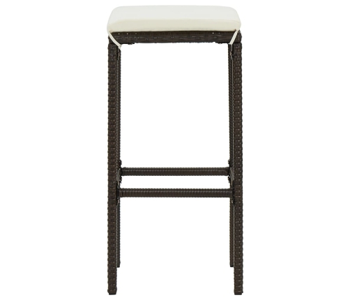 vidaXL bāra krēsli ar matračiem, 2 gab., brūna PE rotangpalma