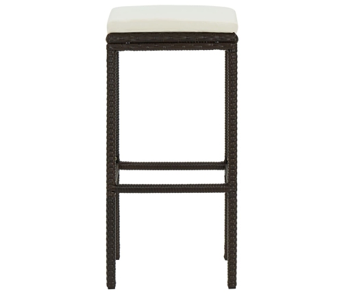 vidaXL bāra krēsli ar matračiem, 2 gab., brūna PE rotangpalma