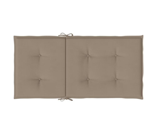 vidaXL dārza krēslu spilveni, 6 gab., pelēkbrūni, 100x50x3 cm, audums