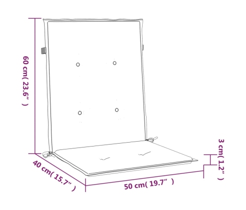 vidaXL dārza krēslu spilveni, 6 gab., pelēkbrūni, 100x50x3 cm, audums