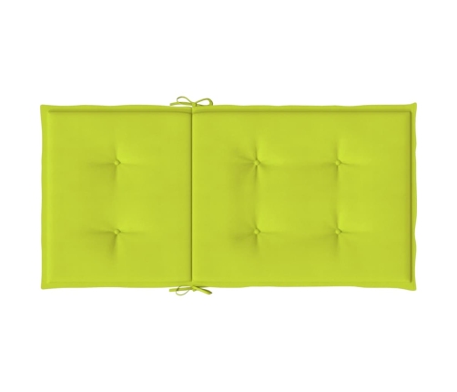 vidaXL dārza krēslu spilveni, 6 gb., spilgti zaļi, 100x50x3 cm, audums