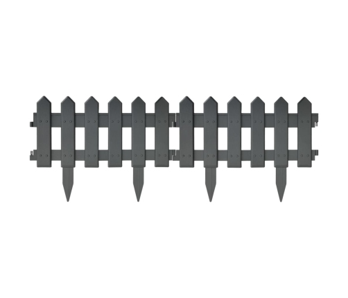 vidaXL zāliena apmales, 25 gab., antracītpelēkas, 10 m, PP