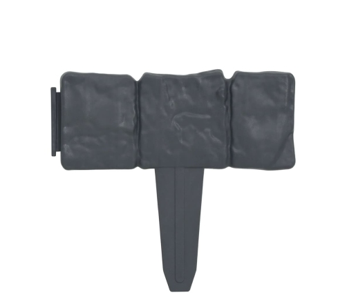 vidaXL zāliena apmales, 41 gab., akmeņu dizains, plastmasa, 10 m