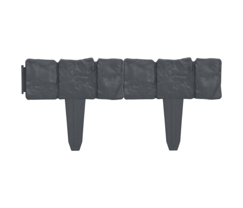 vidaXL zāliena apmales, 41 gab., akmeņu dizains, plastmasa, 10 m