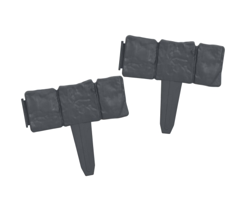 vidaXL zāliena apmales, 41 gab., akmeņu dizains, plastmasa, 10 m