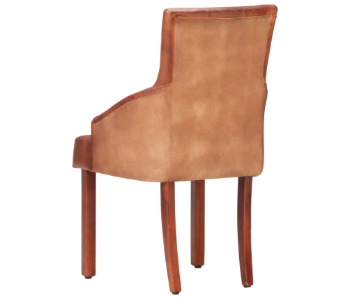 vidaXL virtuves krēsli, 4 gab., brūna dabīgā kazas āda