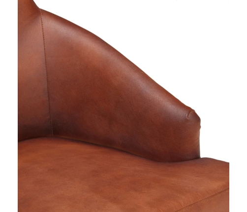 vidaXL virtuves krēsli, 6 gab., brūna dabīgā kazas āda