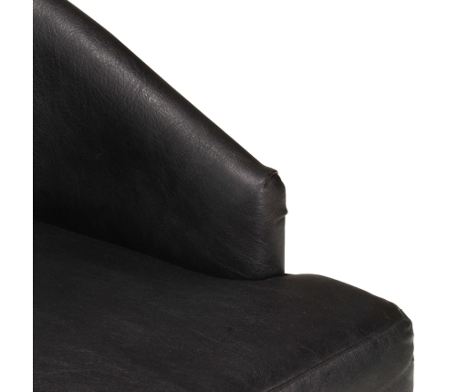 vidaXL virtuves krēsli, 6 gab., melna dabīgā kazas āda