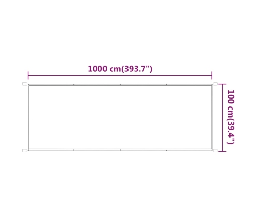 vidaXL vertikāla markīze, balta, 100x1000 cm, Oksfordas audums