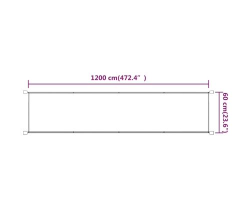 vidaXL vertikāla markīze, sarkanbrūna, 60x1200 cm, Oksfordas audums