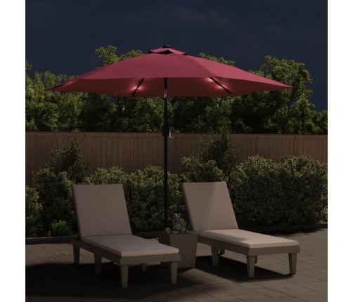 Dārza Saulessargs Ar Led Gaismiņām Un Tērauda Kātu, 300 Cm Vidaxl