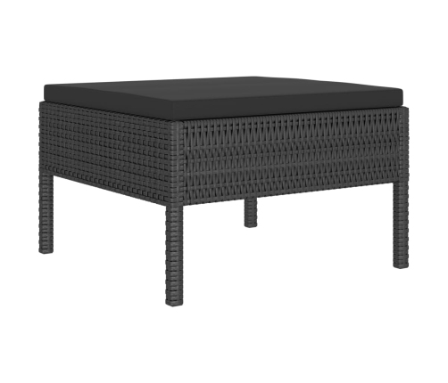 vidaXL 10-daļīgs dārza atpūtas mēbeļu komplekts, melna PE rotangpalma