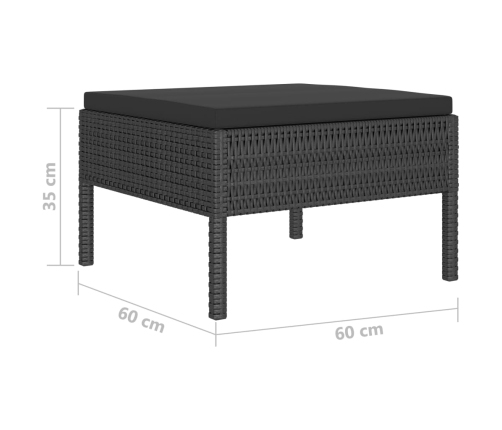 vidaXL 10-daļīgs dārza atpūtas mēbeļu komplekts, melna PE rotangpalma