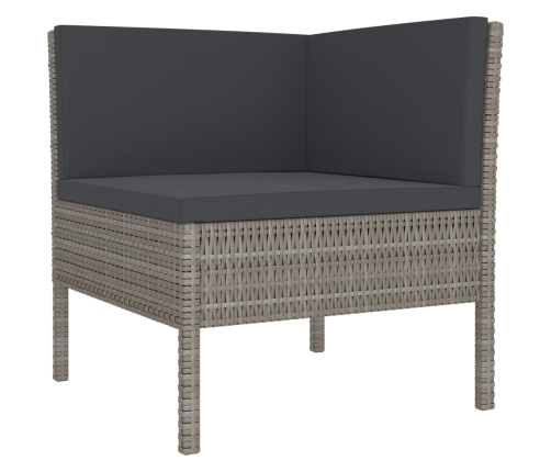 vidaXL 10-daļīgs dārza mēbeļu komplekts, pelēka PE rotangpalma